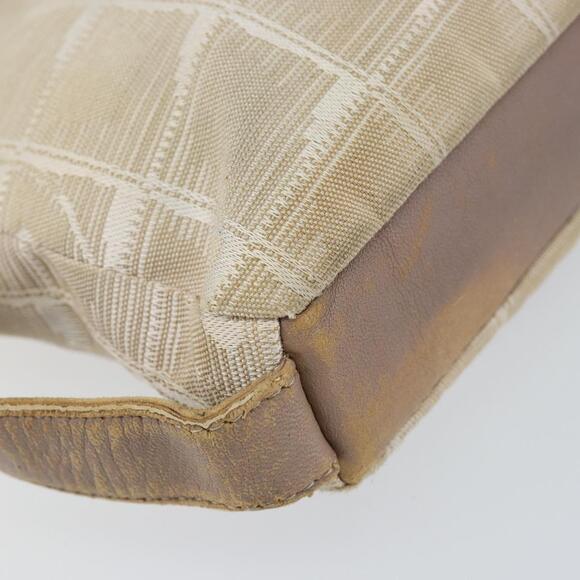 CHANEL New Travel Line Pouch Nylon Beige CC Auth 148196